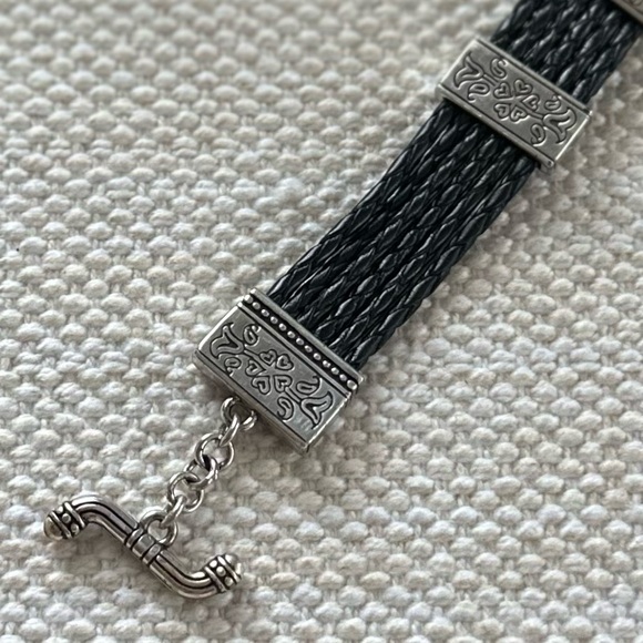 BRIGHTON French Quarter Ophelia Leather Toggle Bracelet • J30590 • Etched Silver - Picture 8 of 13